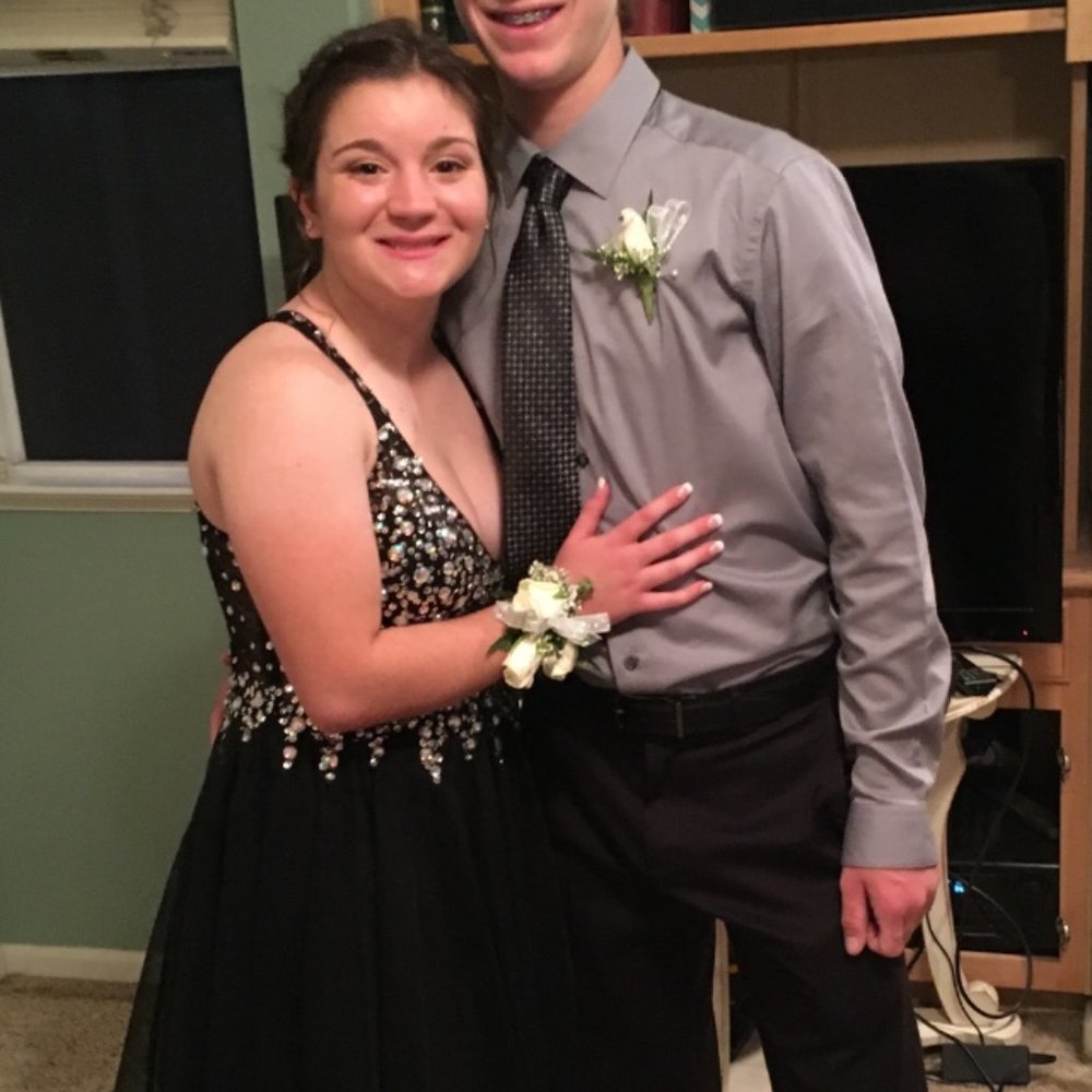 Size 4- Black Sequin Homecoming Dress